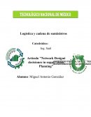 Traducción y ensayo ArtNetwork Design decisions in supply chain planning.