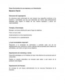 Áreas funcionales de una empresa y su Interrelación.