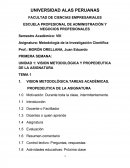 VISION METODOLÓGICA Y PROPEDEUTICA DE LA ASIGNATURA