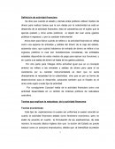 Definición de actividad financiera.