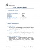 SESIÓN DE APRENDIZAJE N° 1
