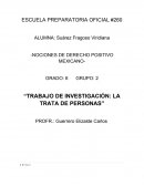 TRABAJO DE INVESTIGACIÓN: LA TRATA DE PERSONAS.