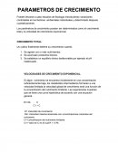 Parametros de crecimiento.