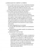 La desigualdad en el ingreso y la pobreza.