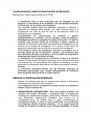 CLASIFICACIÓN DEL DISEÑO DE INVESTIGACIÓN DE MERCADOS..