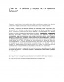 ¿Qué es la defensa y respeto de los derechos humanos?