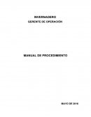 INVERNADERO GERENTE DE OPERACIÓN