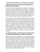 DECLARACIÓN UNIVERSAL DE LOS DERECHOS HUMANOS CONTEXTUALIZACIÓN DE LOS DERECHOS HUMANOS EN LA REALIDAD DEL ESTUDIANTE