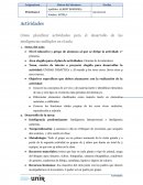 Planificacion de actividades de inteligencias mulitples.