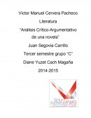 Literatura “Análisis Crítico-Argumentativo de una novela”