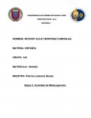 Actividad de Metacognición “ESPAÑOL”