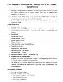 PAUTAS PARA LA ELABORACIÓN Y PRESENTACIÓN DEL TRABAJO MONOGRÁFICO