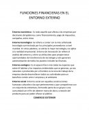 FUNCIONES FINANCIERAS EN EL ENTORNO EXTERNO