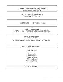 LAS IDEAS POLÍTICAS-PEDAGÓGICAS DE D. F. SARMIENTO. Página 1