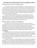 Tema- TRES MODELOS DE EVANGELIZACION CATOLICA EN AMERICA COLONIAL.