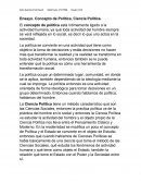 Ensayo. Concepto de Política, Ciencia Política.