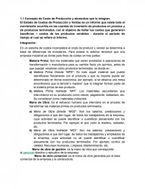 Concepto de Costo de Producción y elementos que lo integran.. Página 1