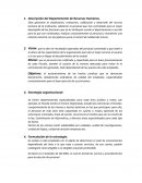 Descripción del Departamento de Recursos Humanos..