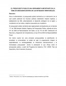 EL PRESUPUESTO PUBLICO UNA HERRAMIENTA IMPORTANTE EN LA TOMA DE DESICIONES DENTRO DE LAS ENTIDADES TERRITORIALES..