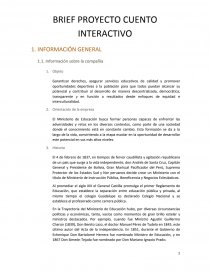 BRIEF PROYECTO CUENTO INTERACTIVO. Página 1