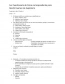 Cuestionario de Física correspondiente para Rendir Examen de Supletorio