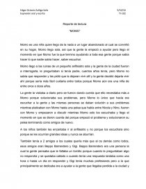Reporte de lectura momo.. Página 1