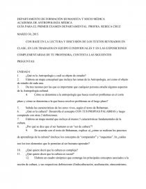 GUÍA PARA EL PRIMER EXAMEN DEPARTAMENTAL. PROFRA. REBECA CRUZ.. Página 1