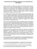 LA IMPORTANCIA DEL APRENDIZAJE SIGNIFICATIVO EN LA ADQUISICIÓN DEL CONOCIMIENTO.