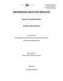 Guía de Mejora en el área de Nóminas y el departamento de Finanzas.
