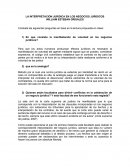 La interpretacion juridica en los negocios juridicos