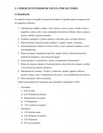 COMERCIO EXTERIOR DE ESPAÑA POR SECTORES. Página 1