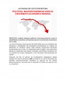 POLITICAS MACROECONOMICAS PARA EL CRECIMIENTO ECONOMICO MUNDIAL.