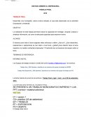 Desarrollar una monografía sobre el tema indicado, el cual está relacionado con la actividad Empresarial y Ambiental..
