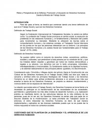 Retos y Perspectivas de la Defensa, Promoción y Educación en Derechos Humanos Desde la Mirada del Trabajo Social.. Página 1