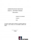ENSAYO – SANTÍSIMA TRINIDAD TEOLOGÍA II