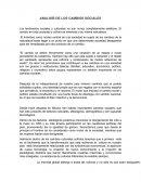 Analisís de los cambios sociales