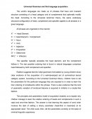 SUMMARY. Universal Grammar and first language acquisition.