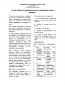 ¿Cómo afecta la temperatura en el crecimiento de las plantas?