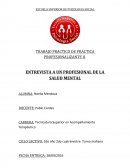Entrevistas a un profesional del area de la salud mental