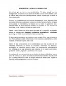 REPORTE DE LA PELÍCULA PRECIOUS