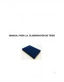 MANUAL PARA LA ELABORACIÓN DE TESIS