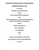 CARACTERIZACION DE LA UNIDAD DE PRODUCCION DE ACUACULTURA GRANJA “LA ENCANTADA”.