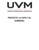 PROYECTO: LA CNTE Y EL GOBIERNO.