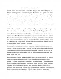 La ética de la felicidad Aristotélica. Página 1