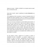 Relación de la lectura “SOBRE LA GUERRA” con la situación actual de nuestro país, y mi intervención en ella.