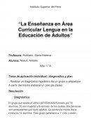 “La Enseñanza en Área Curricular Lengua en la Educación de Adultos”