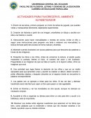Actividades para favorecer el ambiente alfabetizador