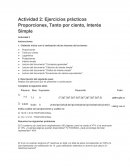 Actividad 2: Ejercicios prácticos Proporciones, Tanto por ciento, Interés Simple.