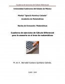 Cuaderno de ejercicios de Cálculo Diferencial para la asesoría en el área de matemáticas