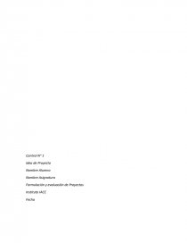 Nombre Asignatura Formulación y evaluación de Proyectos. Página 1